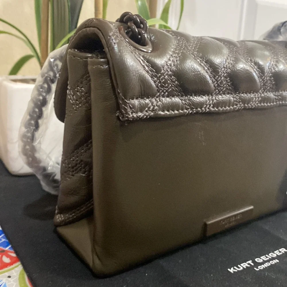 kurt Geiger London Mini Kensington Drench Quilted Leather Convertible Crossbody - Picture 10 of 13